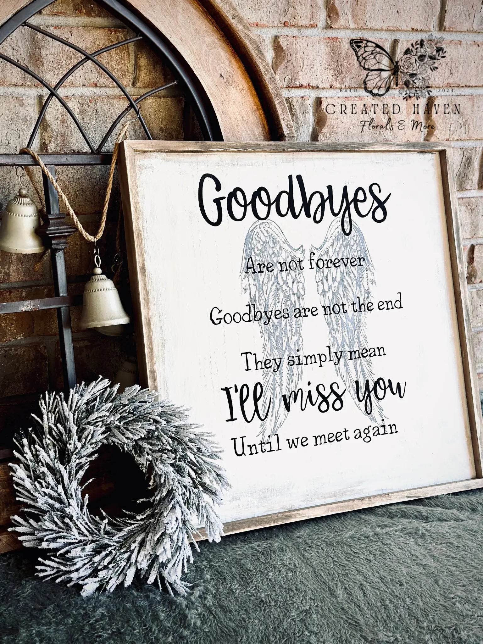 Goodbyes Are Not Forever - Angel Wings Wall sign My Store