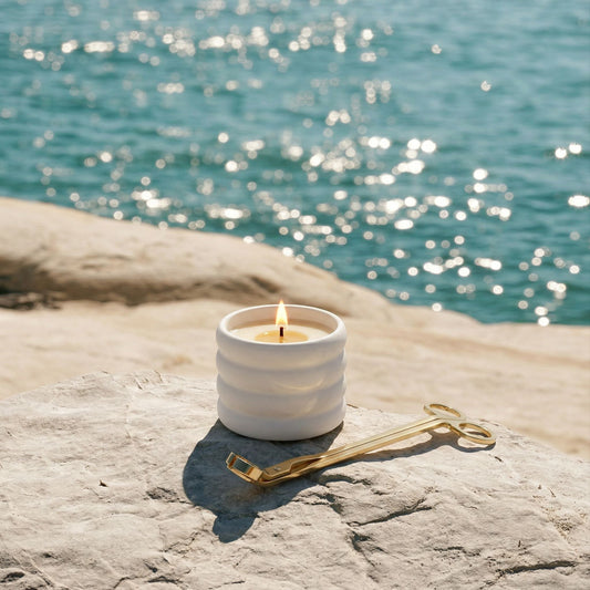 Ceramic Candle & Wick Trimmer Set Italic