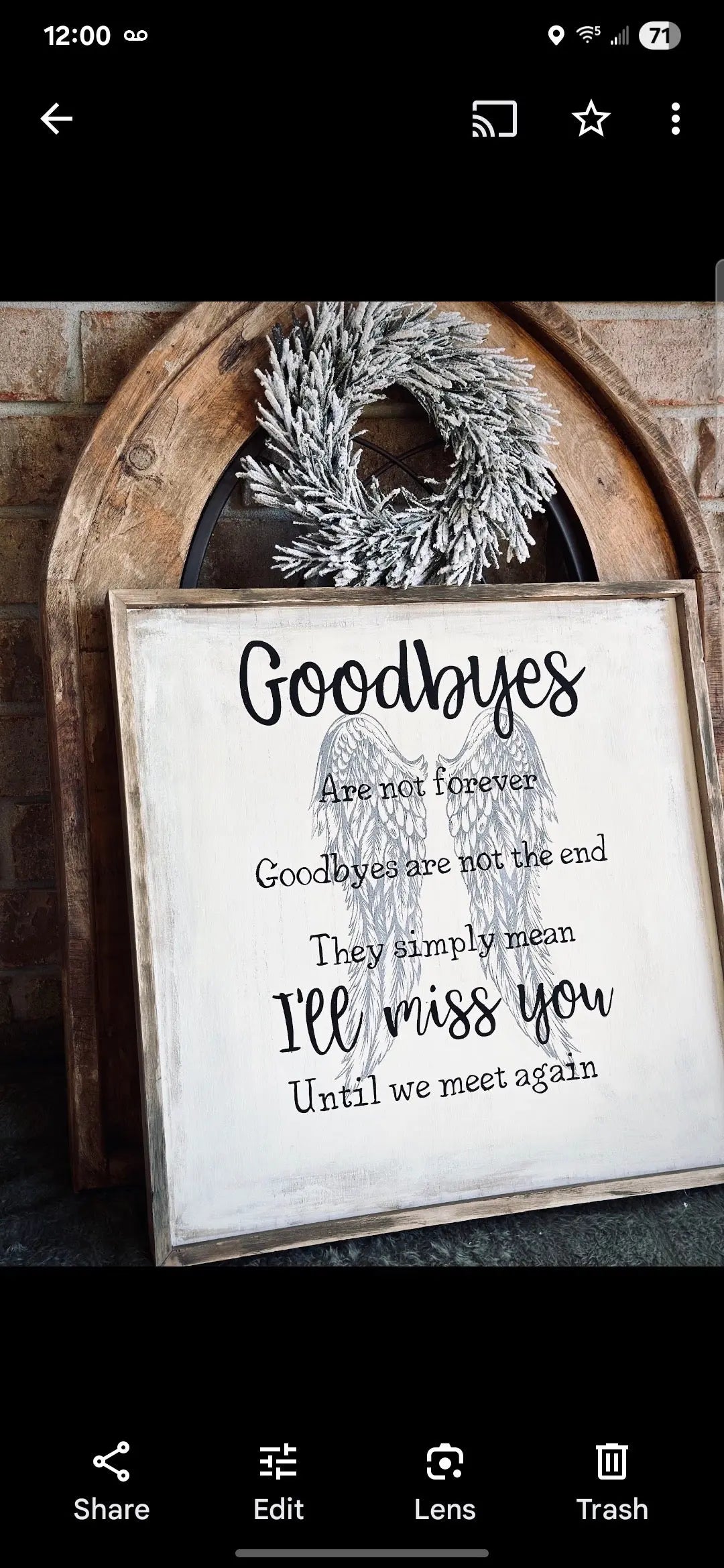 Goodbyes Are Not Forever - Angel Wings Wall sign My Store