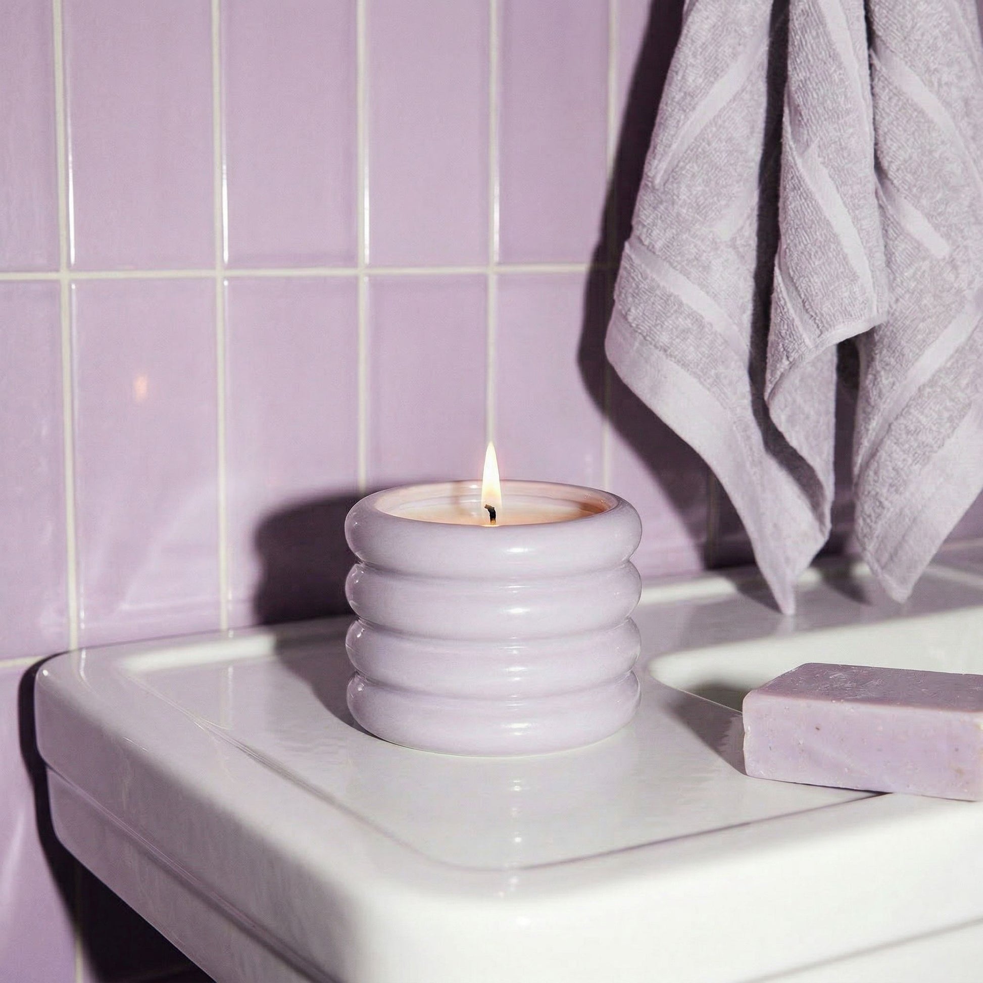 Ceramic Candle & Wick Trimmer Set Italic