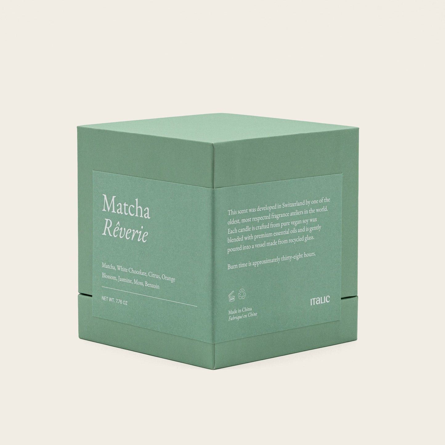 Noir Swiss Scented Glass Candle Italic