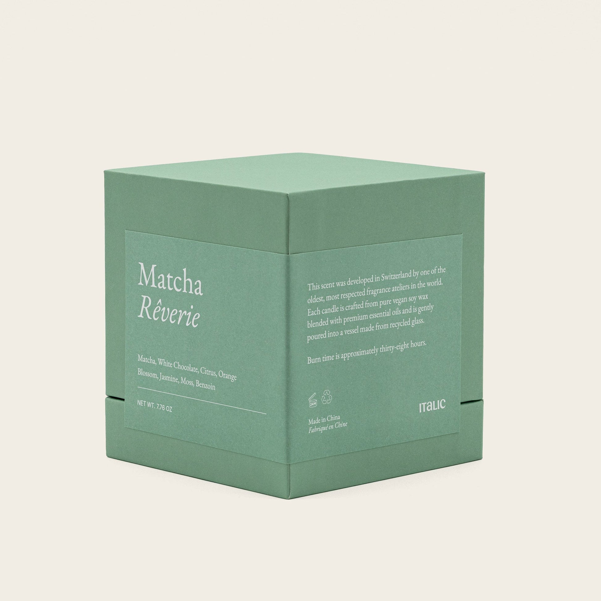 Noir Swiss Scented Glass Candle Italic