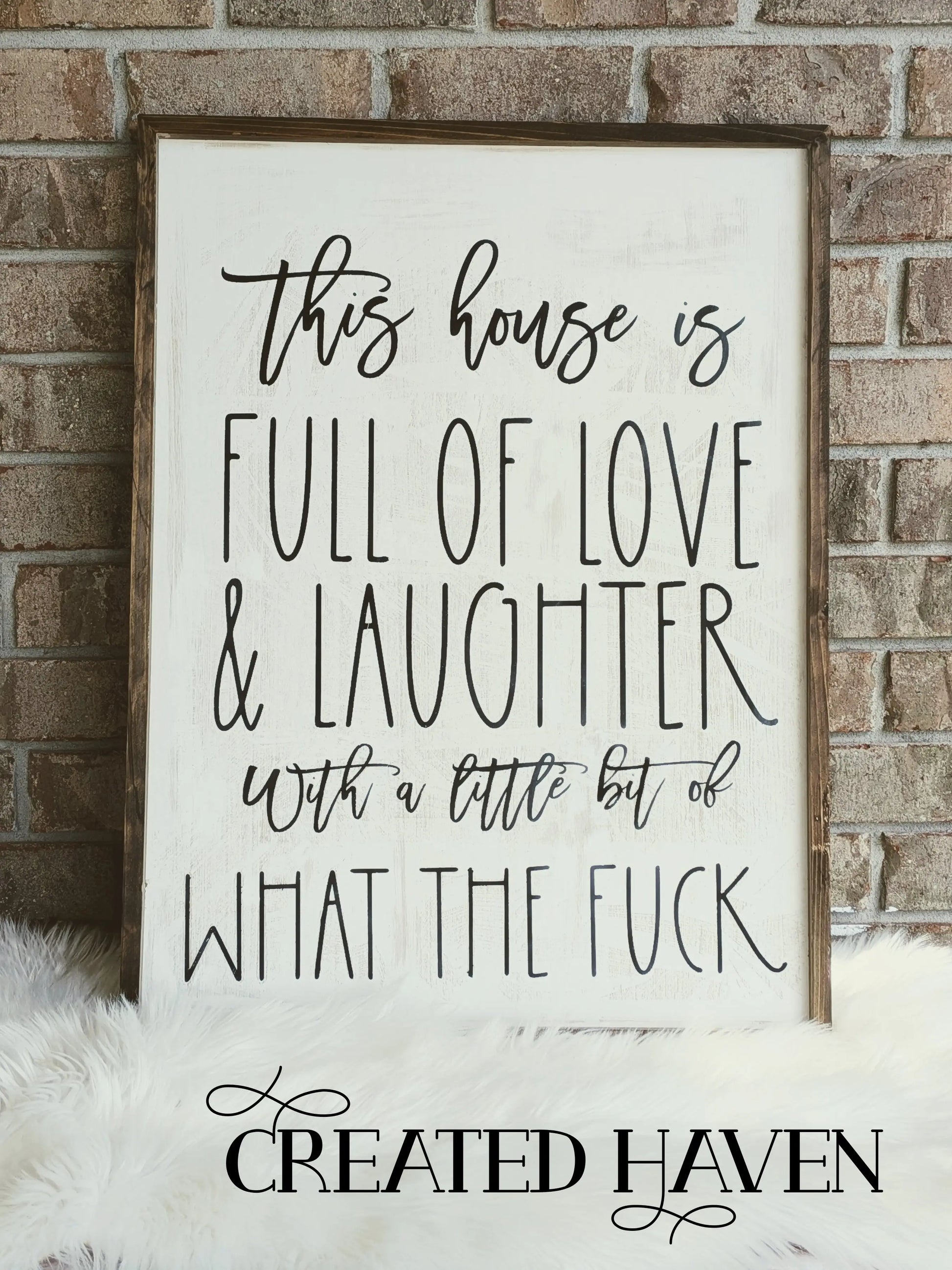 This House - Large Wood Framed Wall Decor Created Haven